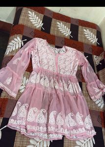 Elegant Pink Chikankari Kurta