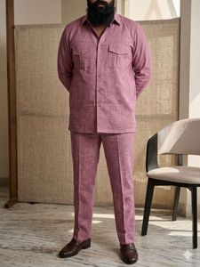 Men's Pink Button-Up Shirt &amp; Pant