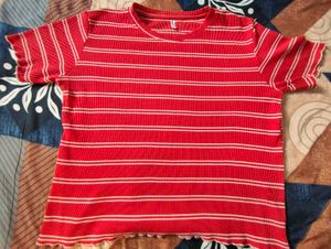 Red and White Striped T-Shirt