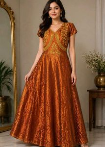 Stunning copper Embroidered Gown