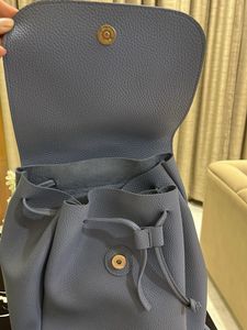 Stylish Blue Faux Leather Backpack