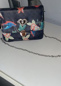 Chic Floral Bird Print Crossbody Bag