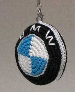 Handmade BMW Crocheted Keychain