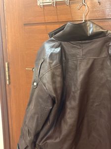 Brown Faux Leather Moto Jacket