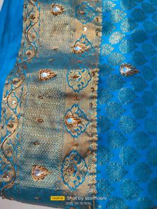 Krishna Blue Colour Pattu Saree And Blouse