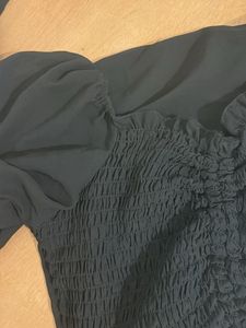 Chic Black Smocked Top
