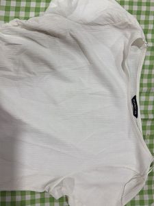 White Asymmetrical Ruched Top