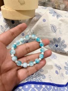 Blue & White Beaded Bracelet