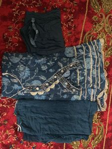 Elegant Teal Floral Kurta Set