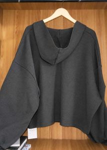 Oversized Hooded V-Neck Sweatshirt