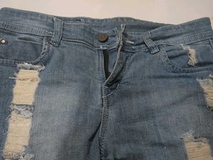 Distressed Denim Shorts