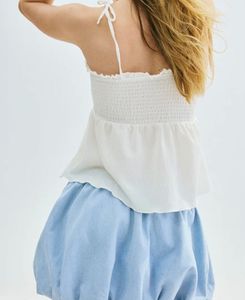 White Smocked Cami Top