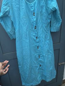 ✨ Elegant Sky Blue Cotton Kurti ✨