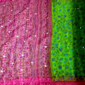 Vibrant Saree with Intricate Embellishments
