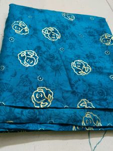Teal Floral Dress Material