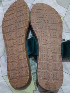 Embellished Emerald Green Velvet Flats