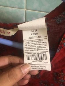 Red Floral Print Kurta
