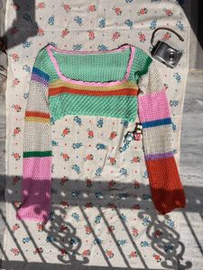 Colorful Crochet Crop Top