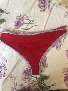 Red Lace Trim Panties