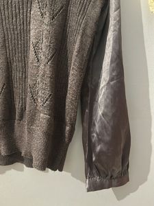 Knit Top with Satin attached formal wear sh