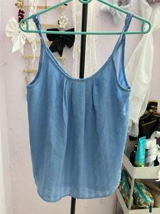 Light Blue Spaghetti Strap Tank Top(S)