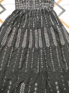 Elegant Black Sequined Ethnic Gown