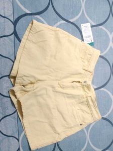 Light Yellow Denim Shorts