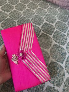 Pink Clutch with Floral Detail