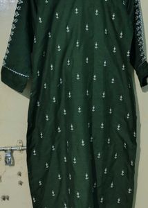 Dark Green Printed Kurta