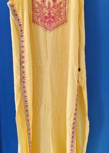 Embroidered Yellow Kurta