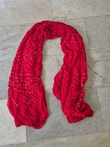 Red Bandhani Dupatta