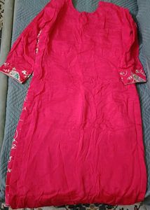 Pink Embroidered Kurta Set with Dupatta