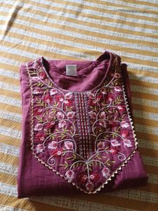 Embroidered Maroon Kurta,pant and dupatta