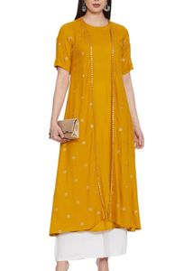 Indya Women's Rayon Regular Kurta
