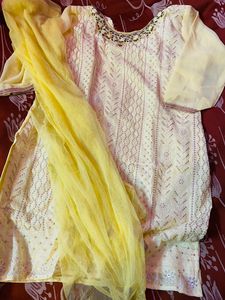 Butter yellow sharara set