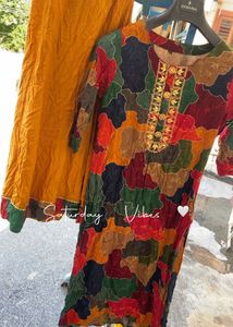AJIO Patchwork Kurta Set