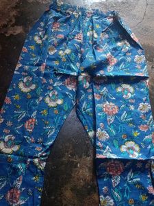 Blue Floral Print Kurta Set