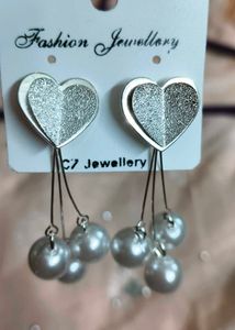 Heart Drop Pearl Earrings - Elegant Fashion