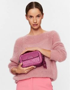 Karl Lagerfeld Pink Monogram Crossbody Bag