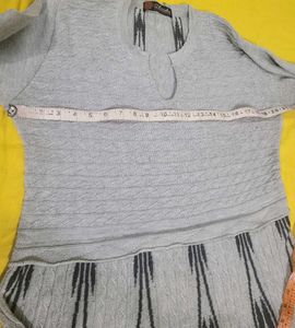 Gray woolen kurti for women