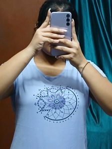 Blue Printed T-Shirt