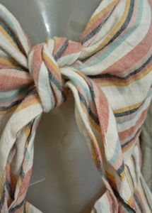 Striped Front Tie Dress