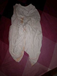 White Embroidered Dhoti Pants 2-4years