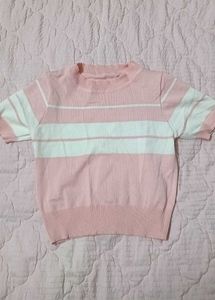 baby pink causal crop top