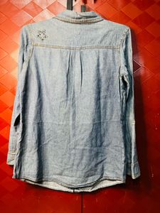 Stylish Denim Shirt with Star Embellishments
