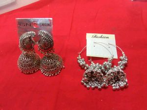 Stylish Jhumka & Hoop Earring Set