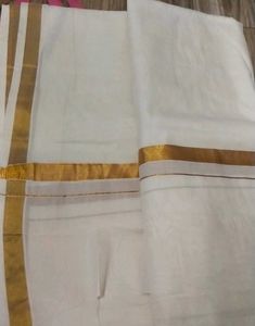 Premium Kerala Dhoti Golden Border | Brand New |