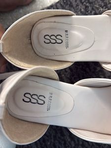 Korean Platform White Heels