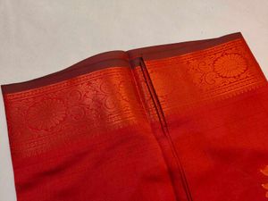 Vibrant Red Silk Saree