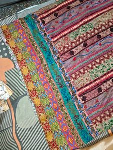 multi Ethnic Kurta embroidery and golden pants s